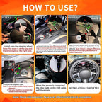 Heated Steering Wheel Cover - 2025 New USB 14.5-15.5" Car Steering Wheel Cover Warmer, Rapid Heating Universal fit for Vehicles, Trucks, SUVs Black 14.5-15in