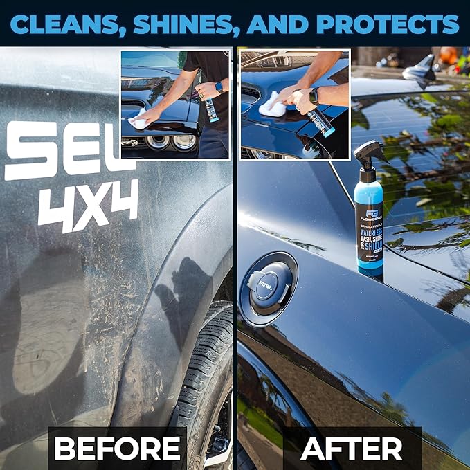 Flowgenix™ Waterless Car Wash Spray - Grand Finale - Motorcycle Cleaner & Car Wax Spray Polish (8 oz) - Ceramic Coating - Inc