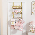 HapiRm Over The Door Hanger with Coat Hooks and 2 Baskets, Rustproof & Waterproof Over The Door Hooks, Storage Organizer for 