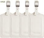 Travelambo Luggage Tags for Suitcases PU Leather Travel Tags Bag Tags Privacy Protection Travel Essentials