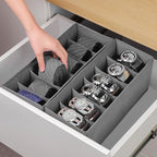 3 Packs Fabric Belt Organizer, 6 Grids Belt Organizer for Closet and Drawer, Foldable Dresser Drawer Organizers, Tie Storage 