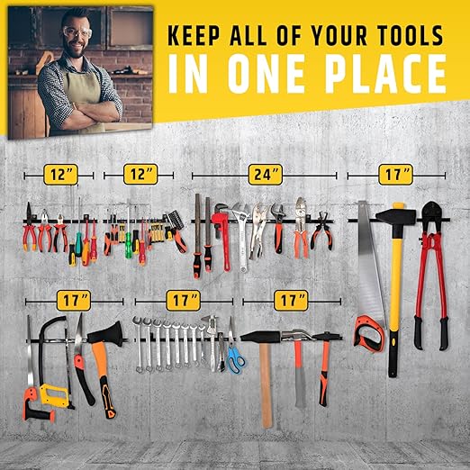 17" Heavy-Duty Magnetic Tool Holder (Upgraded Version) - Extremely Powerful Magnetic Pull Force to Hold Heavy Tools - Profess