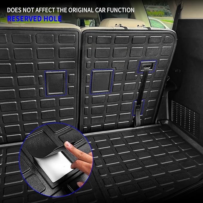 Rongtaod Cargo Mat Compatible with 2020-2025 Kia Telluride Cargo Liner Trunk Mat TPE All Weather Back Seat Cover Protector 2024 Telluride Accessories (Trunk Mat with Backrest Mat)