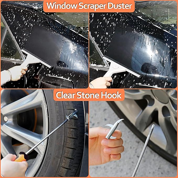 THINKWORK Car Cleaning Kit, Car Washing Kits for Vehicles, Car Detailing Kit Suitable for Small and Medium Vehicles Such As C