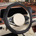 Nappa Leather Black Steering Wheel Cover, Advanced Microfiber Leather Non-Slip Breathable Fabric, Warm in Winter and Cool in 