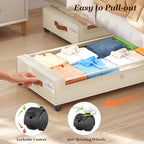 Yecaye 70L Under Bed Storage with Wheels, 3 Pack Larger Capacity Under Bed Storage Containers, Underbed Shoe Storage Organize