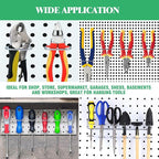 13Pcs Pegboard Screwdriver Pliers Holders Set Contains Double Loop Shelving Display Organizer Hooks and Multi Ring Peg Board 