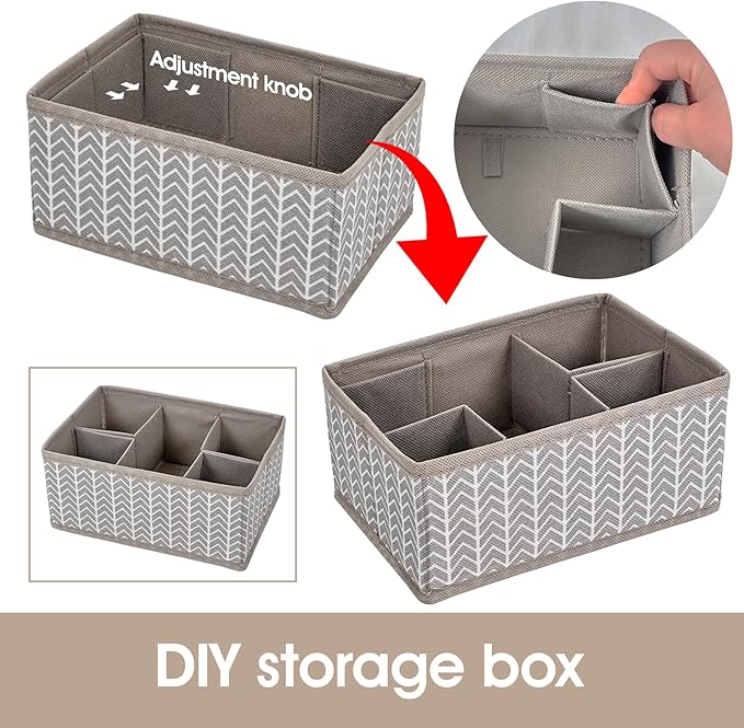 VERONLY Cosmetic Storage Bins Makeup Organizer, Adjustable Multifunction Storage Box Desk Drawer Divider for Makeup Brushes, 