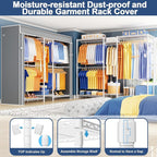 Ulif E12C Pro Heavy Duty Closet Organizer System，Freestanding Clothing Racks for Hanging Clothes，Adjustable Garment Rack 71"W