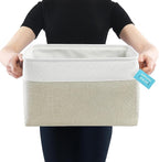 OrganiHaus Extra Large Fabric Storage Baskets for Shelves 3 Pack, 16x13in Closet Storage Bins, Canvas Baskets for Organizing,