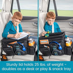 High Road CarHop Backseat Organizer for Kids and Passenger Seat Organizer for Adults - Car Seat Cooler with Cup Holders and Convertible Tray Lid