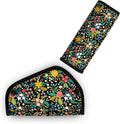 Kids Seat Belt Cover & Neck Protector - Soft Breathable Car Seat Belt Cushion for Children, Universal Fit, Hypoallergenic Travel Accessory, Wild Flower