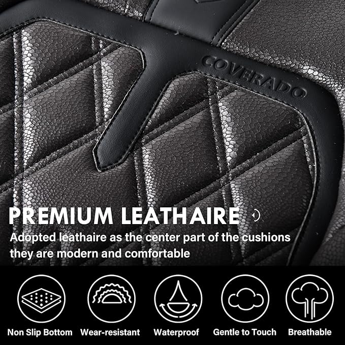 Coverado Car Seat Covers Full Set, 5 Seats Covers for Cars, Car Seat Covers Front Seats Back Seat Covers, Car Seat Protector 