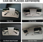 Car Sunglasses Holder for Car Visor Vegan Leather Auto Eyeglass Case with Clip Automotive Interior Visor Accessories