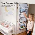 5 Tiers Ultra-thin Over Door Organizer with 10 Mesh Side Pockets, 44 lbs Weight Capacity Hanging Storage Organizer with Clear