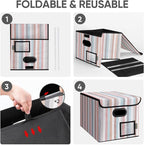 BALEINE File Organizer Box with Lid, Collapsible File Folder Organizer with Plastic Slide, Hanging File Folder Box for Office