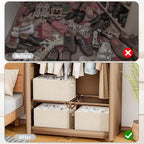2 Pack Shoe Organizer for Closet, Fits 16-32 Pairs Fabric Shoe Storage Bins Large Shoe Box Storage Containers with Bottom Sup