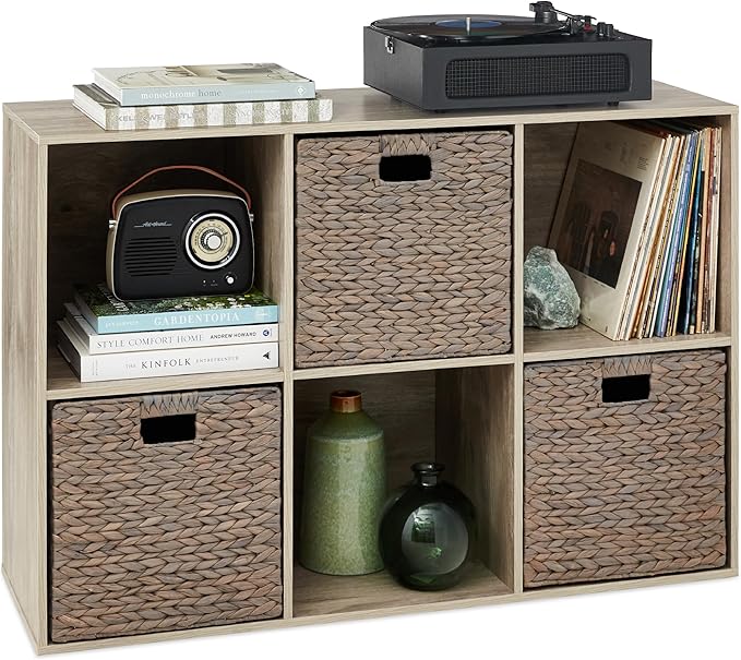 Best Choice Products 6-Cube Storage Organizer, 13.5in Shelf Opening, Bookcase, Display Shelf, Customizable w/ 3 Removable Bac