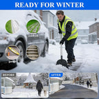 Snow Shovel Ice Scraper- Multifunctional Garden Cleaning Flat Shovel Floor Scraper Long Handle, Heavy Duty Weed Scrapers Tool, Metal Sharp Blade for Lawn Edging,Sidewalk Weeding,Driveway,Steps,67"