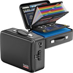 DocSafe Fireproof Document Box with Lock, Hard Case File Organizer with Accordion File Folder, Fireproof Water Resistant Safe