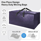 VELVETSURE 12 Pack Heavy Duty Large Moving Bags W/Backpack Straps - Strong Handles & Zippers, Storage Totes, Fold Flat, Alter