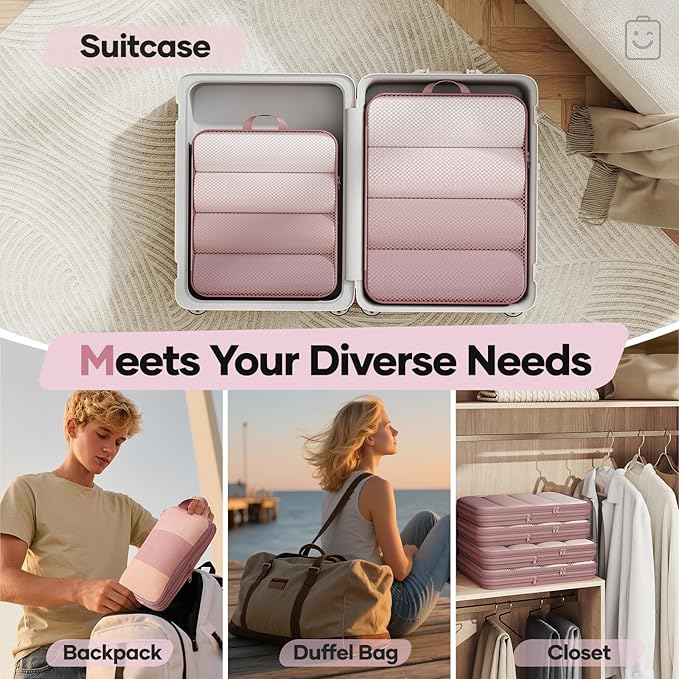 Veken 6/9/11 Set Compression Packing Cubes for Travel Essentials,Compressible Expandable Large Luggage Suitcase Organizer Bag
