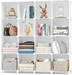 Neprock 16 Cubby Storage Organizer, Closet Clothes Storage Organizer, Cube Shelves Closet Organizers and Storage Shelves for 