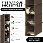 Simple Houseware 10 Shelves Hanging Shoes Organizer Holder for Closet, Brown
