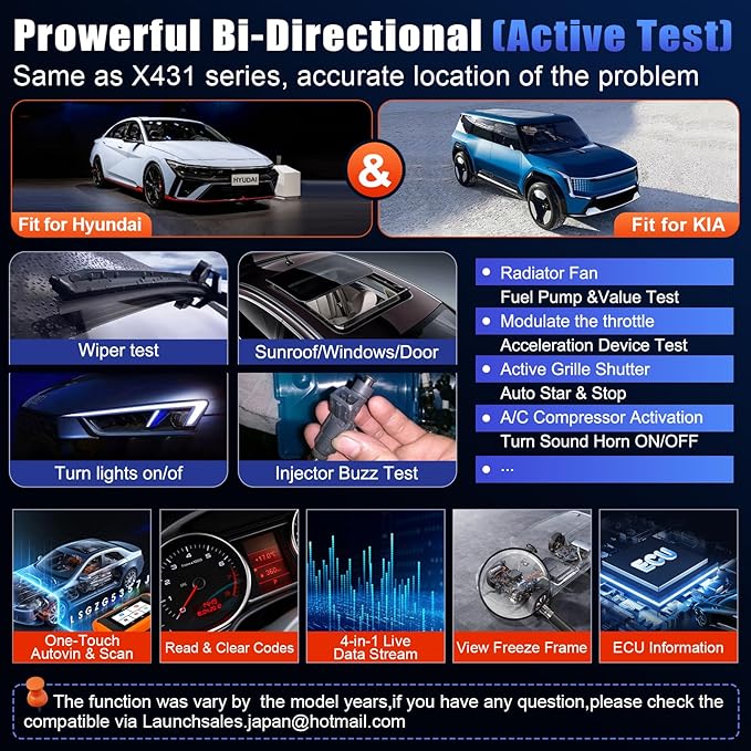 2026 LAUNCH Creader Elite V2.0 fit for Kia and Hyundai Bi-Directional Scan Tool, All Reset Functions, Full System Diagnostic
