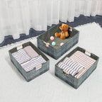 Fabric Storage Bin Box Collapsible Cotton Linen Storage Cube with Wooden Handles Rectangular Decorative Home Organizer Clothe