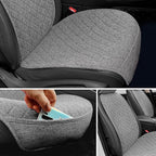 Linen Car Seat Covers Front Seat Covers Breathable Cloth Fabric Car Seat Protector - Universal Fit for Cars, Vans, SUVs, Truc