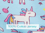 Niko Easy-Wash Children's Car Seat Cover & Liner - 100% Cotton Jersey Blue Unicorn - Fits Most Toddler Car Seats - Universal 