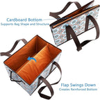 Foraineam Reusable Grocery Bags Set Durable Heavy Duty Tote Bag Collapsible Grocery Shopping Box Bag with Reinforced Bottom