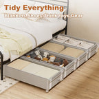 2Pack Under Bed Storage with Wheels,6.7"-9" Adjustable Height Underbed Storage,Under Bed Storage Containers,Rolling Under Bed