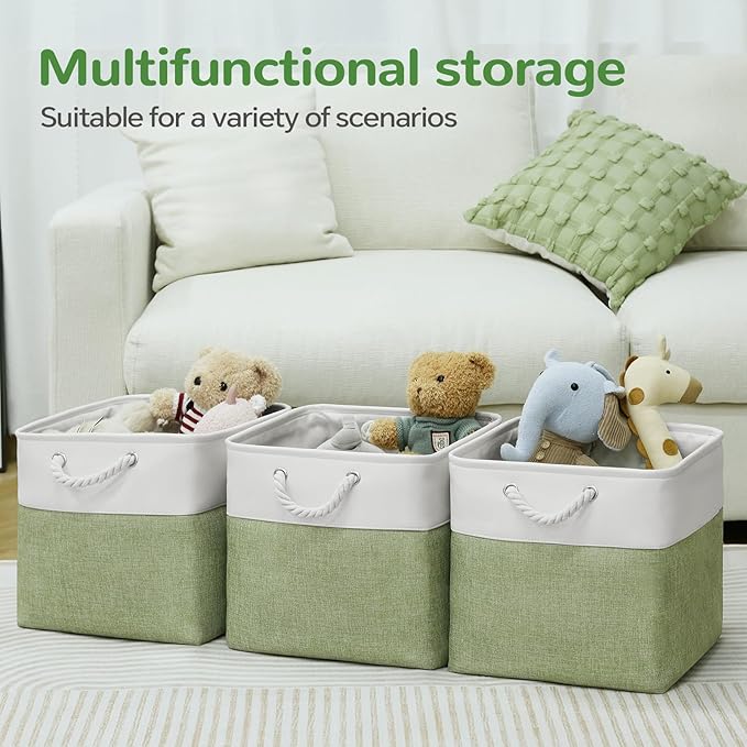13 x 13 Inch Cube Storage Bins, 6 Pack Fabric Storage Basket with Handles, Foldable Boxes Organizer for Shelf Baskets for Hom