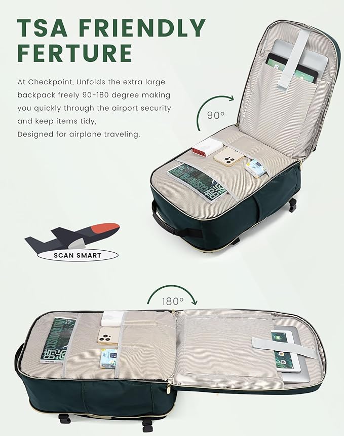 LOVEVOOK Travel Backpack for Women & Men 40L,Airline Approved Carry On Backpack Travel Essentials,TSA Carry on Luggage,Waterp