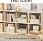 Homsorout Fabric Closet Storage Cubes - 8 Pack Square Storage Bins with Dual Handles for Clothes, Towels, Toys, Cube Storage 