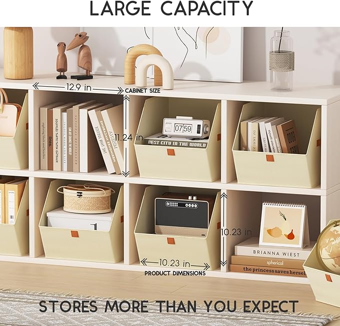 Homsorout Fabric Closet Storage Cubes - 8 Pack Square Storage Bins with Dual Handles for Clothes, Towels, Toys, Cube Storage 
