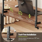 Clamp on Desk Shelf with Pegboard, Above Desk 3-Tier Extender Shelf, Desktop Bookshelf with Hooks, Desktop Organizer for Offi
