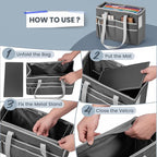 File Organizer Box, Portable Tote Bag Hanging Filing Box Desktop File Folder Document Storage Organizer with Pockets and Hand