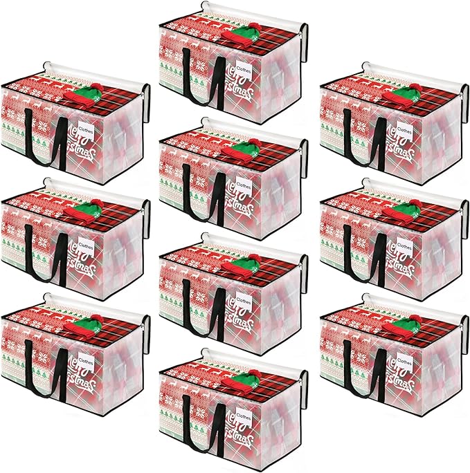 BlissTotes Clear Moving Bags Heavy Duty, 93L Extra Large Storage Bags with Zipper & Reinforced Handles, Waterproof PP Moving 