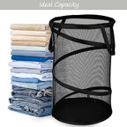 BATTOO Collapsible Laundry Basket Foldable Mesh Pop Up Hamper with Handles for Laundry Room, Bathroom, Kids Room, College Dor