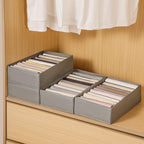 4 Packs T-shirt Drawer Organizers for Clothing,10 Grids Compartment Wardrobe Storage Box, Washable Clothes Organizer for Fold