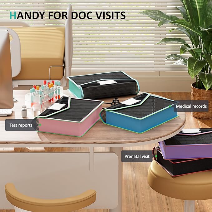 ThinkTex Plastic Expanding File Folder, Black Transparent Envelopes with Snap Closure,Suitable for Home, Office, School and H