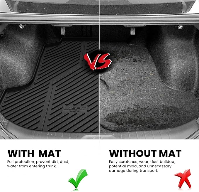 LASFIT Cargo Mat for Nissan Altima 2019-2026, All Weather TPE Custom Fit Durable No-Curling Trunk Mat for Altima 2019 2020 2021 2022 2023 2024 2025 2026 Cargo Liner Cargo Tray Accessories, Black