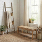 Blanket Ladder for Living Room 6-Tier, Wooden Decorative Quilt Holder for Bed Room, Wall-Leaning Towel Rack for Bathroom, Dec