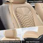 Coverado Front Seat Covers, 2 Pieces Universal Seat Cover for Cars, Breathable Nappa Leather Waterproof Car Seat Cover, Car S