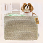 COMFY-HOMI Square Woven Cotton Rope Basket for Organizing, Gift Baskets for Handles, Empty Gift Baskets, Toy Basket for bins|