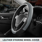 Road Comforts Steering Wheel Cover, Breathable Anti-Slip Leather Steering Wheel Cover, Universal Fit 14.5–15 Inch, Comfortabl