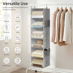 STORAGE MANIAC 6-Shelf Hanging Closet Organizer and Storage, 2 Separable 3-Shelf Haning Organizers for Closet, Collapsible Ha